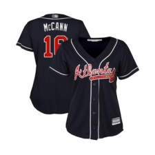 Women's Atlanta Braves #16 Brian McCann Replica Blue Alternate Road Cool Base Baseball Jersey