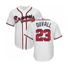 Men's Atlanta Braves #23 Adam Duvall Authentic White Team Logo Fashion Cool Base Baseball Jersey