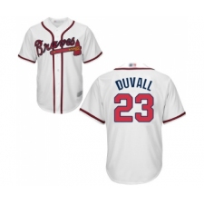 Men's Atlanta Braves #23 Adam Duvall Replica White Home Cool Base Baseball Jersey