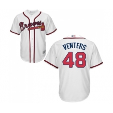 Men's Atlanta Braves #48 Jonny Venters Replica White Home Cool Base Baseball Jersey