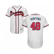 Men's Atlanta Braves #48 Jonny Venters White Home Flex Base Authentic Collection Baseball Jersey