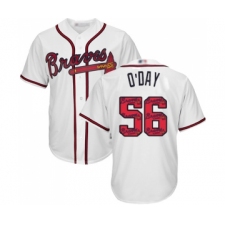 Men's Atlanta Braves #56 Darren O Day Authentic White Team Logo Fashion Cool Base Baseball Jersey