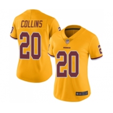 Women's Washington Redskins #20 Landon Collins Limited Gold Rush Vapor Untouchable Football Jersey
