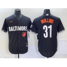 Men's Baltimore Orioles #31 Cedric Mullins Black 2023 City Connect Cool Base Stitched Jersey