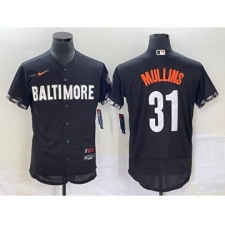 Men's Baltimore Orioles #31 Cedric Mullins Black 2023 City Connect Flex Base Stitched Jersey 1