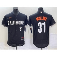 Men's Baltimore Orioles #31 Cedric Mullins Number Black 2023 City Connect Flex Base Stitched Jersey 1