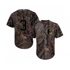 Youth Baltimore Orioles #3 Cedric Mullins Authentic Camo Realtree Collection Flex Base Baseball Jersey