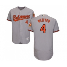 Men's Baltimore Orioles #4 Earl Weaver Grey Road Flex Base Authentic Collection Baseball Jersey