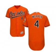 Men's Baltimore Orioles #4 Earl Weaver Orange Alternate Flex Base Authentic Collection Baseball Jersey