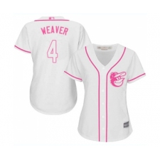 Women's Baltimore Orioles #4 Earl Weaver Replica White Fashion Cool Base Baseball Jersey