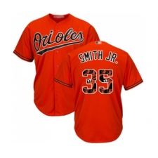 Men's Baltimore Orioles #35 Dwight Smith Jr. Authentic Orange Team Logo Fashion Cool Base Baseball Jersey