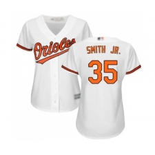 Women's Baltimore Orioles #35 Dwight Smith Jr. Replica White Home Cool Base Baseball Jersey