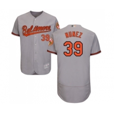 Men's Baltimore Orioles #39 Renato Nunez Grey Road Flex Base Authentic Collection Baseball Jersey