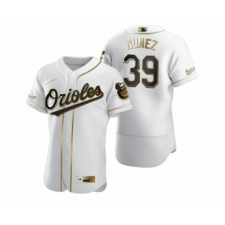Men's Baltimore Orioles #39 Renato Nunez Nike White Authentic Golden Edition Jersey