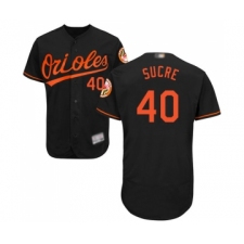 Men's Baltimore Orioles #40 Jesus Sucre Black Alternate Flex Base Authentic Collection Baseball Jersey