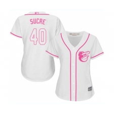Women's Baltimore Orioles #40 Jesus Sucre Replica White Fashion Cool Base Baseball Jersey
