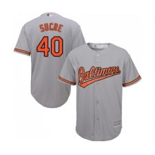 Youth Baltimore Orioles #40 Jesus Sucre Replica Grey Road Cool Base Baseball Jersey
