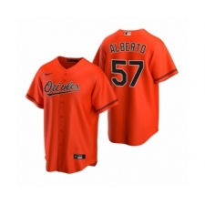 Youth Baltimore Orioles #57 Hanser Alberto Nike Orange 2020 Replica Alternate Jersey