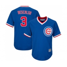 Men's Chicago Cubs #3 Daniel Descalso Replica Royal Blue Cooperstown Cool Base Baseball Jersey