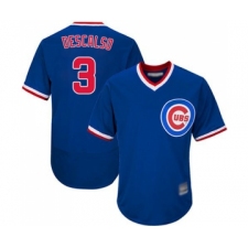 Men's Chicago Cubs #3 Daniel Descalso Royal Blue Cooperstown Flexbase Authentic Collection Baseball Jersey