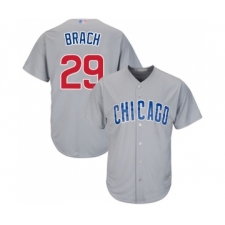 Men's Chicago Cubs #29 Brad Brach Replica Grey Road Cool Base Baseball Jersey