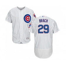 Men's Chicago Cubs #29 Brad Brach White Home Flex Base Authentic Collection Baseball Jersey