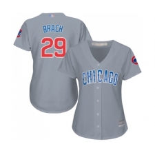 Women's Chicago Cubs #29 Brad Brach Authentic Grey Road Baseball Jersey