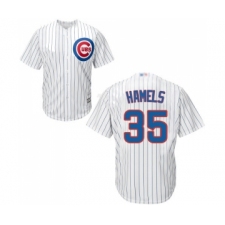 Men's Chicago Cubs #35 Cole Hamels Replica White Home Cool Base Baseball Jersey