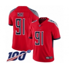 Men's Tennessee Titans #91 Cameron Wake Limited Red Inverted Legend 100th Season Football Jersey