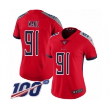 Women's Tennessee Titans #91 Cameron Wake Limited Red Inverted Legend 100th Season Football Jersey