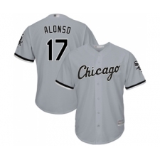 Men's Chicago White Sox #17 Yonder Alonso Replica Grey Road Cool Base Baseball Jersey
