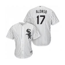 Men's Chicago White Sox #17 Yonder Alonso Replica White Home Cool Base Baseball Jersey