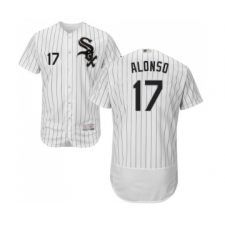 Men's Chicago White Sox #17 Yonder Alonso White Home Flex Base Authentic Collection Baseball Jersey