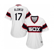 Women's Chicago White Sox #17 Yonder Alonso Replica White 2013 Alternate Home Cool Base Baseball Jersey
