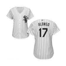 Women's Chicago White Sox #17 Yonder Alonso Replica White Home Cool Base Baseball Jersey