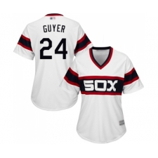 Women's Chicago White Sox #24 Brandon Guyer Replica White 2013 Alternate Home Cool Base Baseball Jersey