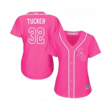 Women's Chicago White Sox #32 Preston Tucker Replica Pink Fashion Cool Base Baseball Jersey