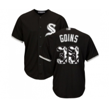 Men's Chicago White Sox #38 Ryan Goins Authentic Black Team Logo Fashion Cool Base Baseball Jersey