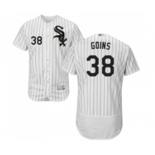 Men's Chicago White Sox #38 Ryan Goins White Home Flex Base Authentic Collection Baseball Jersey