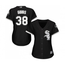 Women's Chicago White Sox #38 Ryan Goins Replica Black Alternate Home Cool Base Baseball Jersey