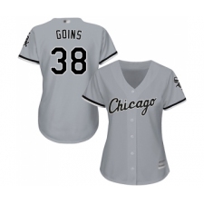 Women's Chicago White Sox #38 Ryan Goins Replica Grey Road Cool Base Baseball Jersey