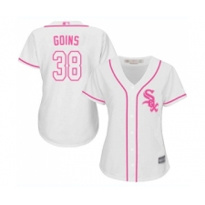 Women's Chicago White Sox #38 Ryan Goins Replica White Fashion Cool Base Baseball Jersey