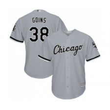 Youth Chicago White Sox #38 Ryan Goins Replica Grey Road Cool Base Baseball Jersey