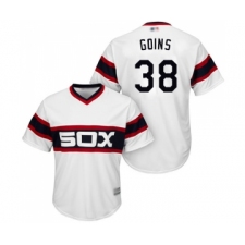 Youth Chicago White Sox #38 Ryan Goins Replica White 2013 Alternate Home Cool Base Baseball Jersey
