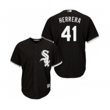 Men's Chicago White Sox #41 Kelvin Herrera Replica Black Alternate Home Cool Base Baseball Jersey