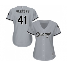 Women's Chicago White Sox #41 Kelvin Herrera Replica Grey Road Cool Base Baseball Jersey