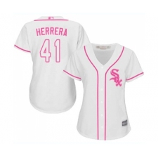 Women's Chicago White Sox #41 Kelvin Herrera Replica White Fashion Cool Base Baseball Jersey