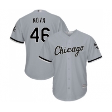 Men's Chicago White Sox #46 Ivan Nova Replica Grey Road Cool Base Baseball Jersey