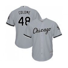 Men's Chicago White Sox #48 Alex Colome Replica Grey Road Cool Base Baseball Jersey