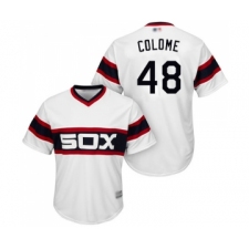 Men's Chicago White Sox #48 Alex Colome Replica White 2013 Alternate Home Cool Base Baseball Jersey